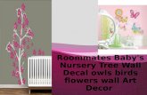 Roommates babys nursery tree wall decal owls birds flowers wall art decor