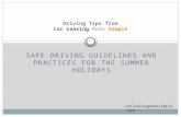 Safe Driving Guidelines and Practices for the summer holidays