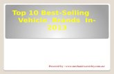 Top 10 Best Selling Vehicle Brands In-2013