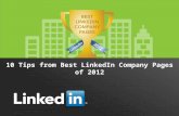 Top 10 Tips from Best LinkedIn Company Pages of 2012