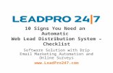 10 Signs you need an Automatic web Lead Distribution System - checklist