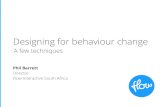Designing for behaviour change