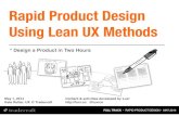 Rapid Product Design Using Lean UX Methods [Tradecraft : May 2014]