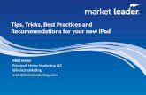 Tips, Tricks Best Practices & Recommendations for your new iPad