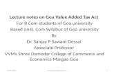 Lecture notes on Goa Value Added Tax