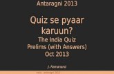 IIT Kanpur - Antaragni 2013 - India Quiz - Prelims (with Answers)