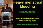 Heavy menstrual bleeding NICE Guidelines, Aboubakr Elnashar