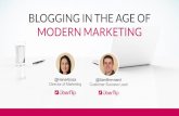 Blogging In The Age Of Modern Marketing