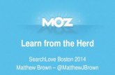 Learn from the herd - Matthew Brown - SearchLove 2014