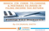 Which ITR Form to choose & Mistakes to avoid while Filing Income Tax Return