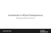 Investments in African Entrepreneurs: Managing Risk and Failure