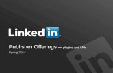 LinkedIn Publisher Toolkit  - Plugins and APIs