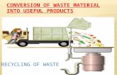 Conversion of waste material into useful products