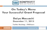 On Today's Menu: Your Successful Grant Proposal
