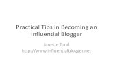 Practical tips in becoming an influential blogger by Janette Toral