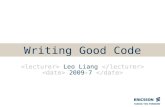 Writing Good Code