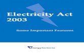Electricity Act 2003 Features