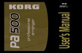 Korg Pa500 User Manual