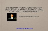 10 inspirational quotes for successful Procurement and Contract Management by George Vrakas