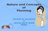 Nature and concepts of planning