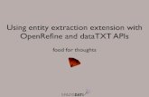 Using entity extraction extension with OpenRefine and dataTXT APIs