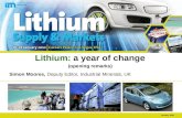 Lithium Supply & Markets 2010 Chairman\'s Opening Speech
