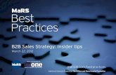 B2B Sales Strategy: Insider tips - MaRS Best Practices