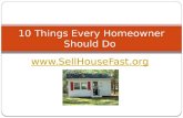 10 things every homeowner should do