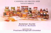 Canning of Fruits and Vegetables
