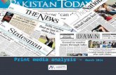 Print media analysis march 2014  by media track pakistan