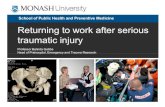 Belinda Gabbe - Monash University - Returning to work after traumatic injury