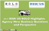 2013 RSWUS-BOLO Highlights-Agency New Business Questions and Perspective ebook