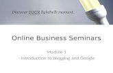 Module 1 Intro To Blogging And Google