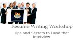 Resume Writing Workshop