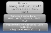 Burnout Syndrome among Critical Care Physicians