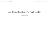 An Introduction To Perl Critic
