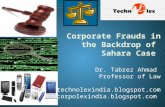 Corporate Frauds in the Backdrop of Sahara Case