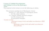 Chem 373- Lecture 17: Radial Wavefunction and Orbital Levels of the Hydrogen Atom