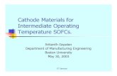 Cathode materials for ITSOFC