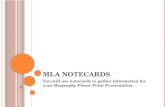 Biography Project: MLA Notecards