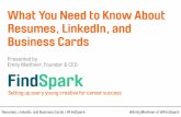 What You Need To Know About Resumes, LinkedIn, and Business Cards