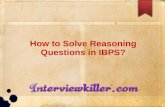 How to Solve Reasoning Questions in IBPS Exam?