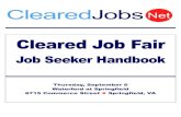 Cleared Job Fair Job Seeker Handbook Sept 6, 2012, Springfield, VA