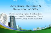 Acceptance, rejection & revocation of offer