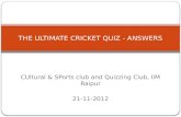 IIM Raipur Cricket Quiz Answers - 21-12-2012