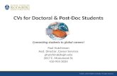 CVs For Doctoral & Post Doc Students (Fall 2010)