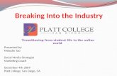 Platt College- Transitioning from student life to the online world