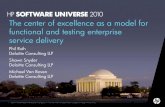 The center of excellence as a model for functional and testing enterprise service delivery