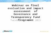 Final outline plan for webinar evaluation and impact assessment mof 2004