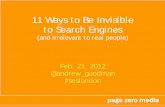 SES London 2012 - Andrew Goodman - 11 Ways To Be Invisible To Search Engines